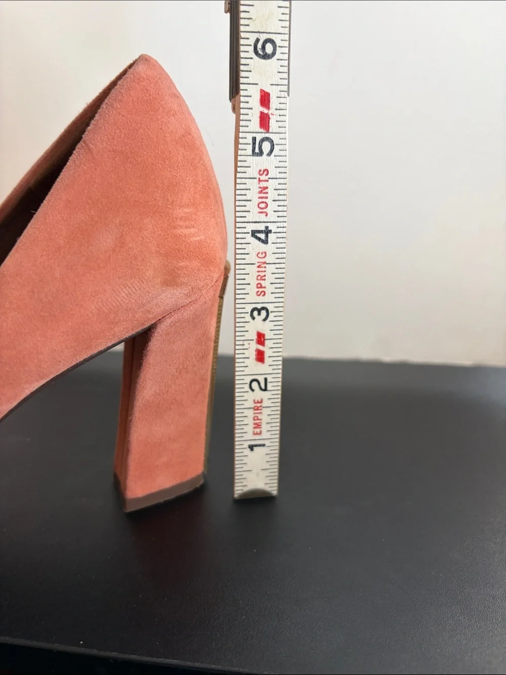 Tory Burch Coral Suede Peep-Toe Block Heels